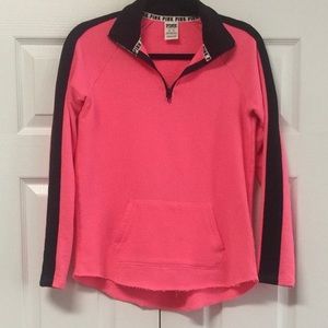 Victoria’s Secret PINK 1/4 Zip Pullover Sweatshirt Logo Neck